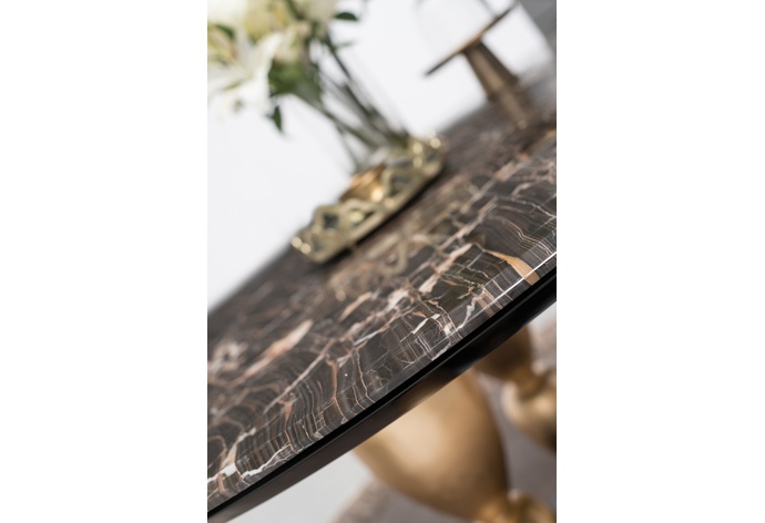 Imperador Small Round Marble Top Dining Table